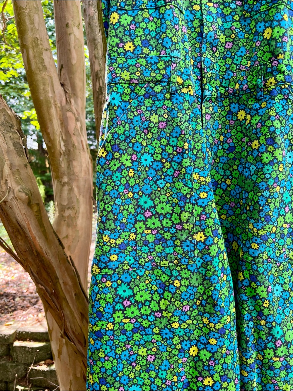 Big Bud Press Moss Blossom Short Sleeve Jumpsuit Size L - Picture 6 of 7
